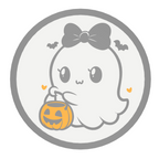 Cute Halloween Ghost w/ Pumpkin Basket Trailer Hitch Cover