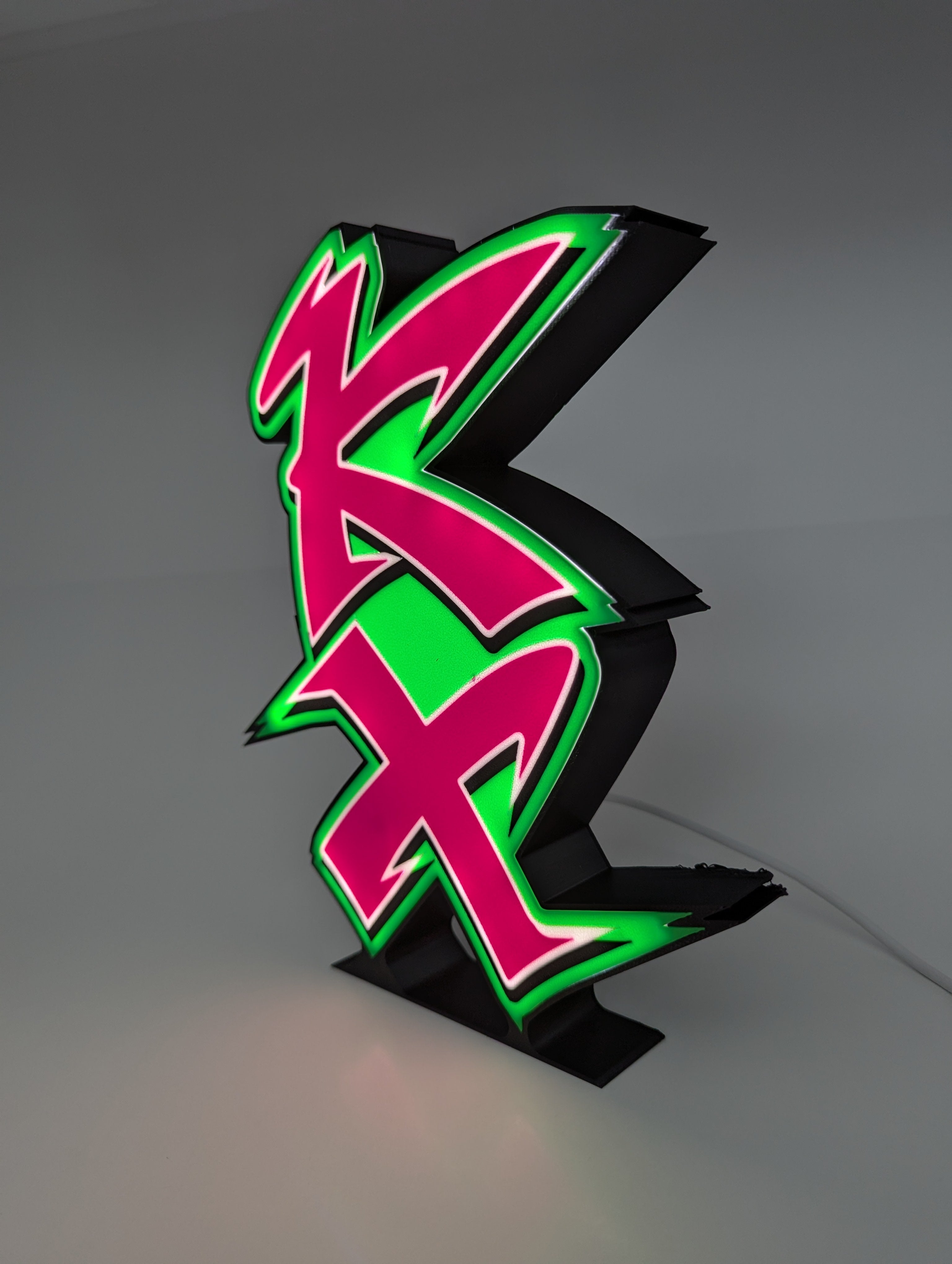 Retro Kawasaki KX Logo LED Lightbox - Vintage Motocross Decor