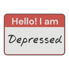 Hello, I am Depressed Name Tag Trailer Hitch Cover